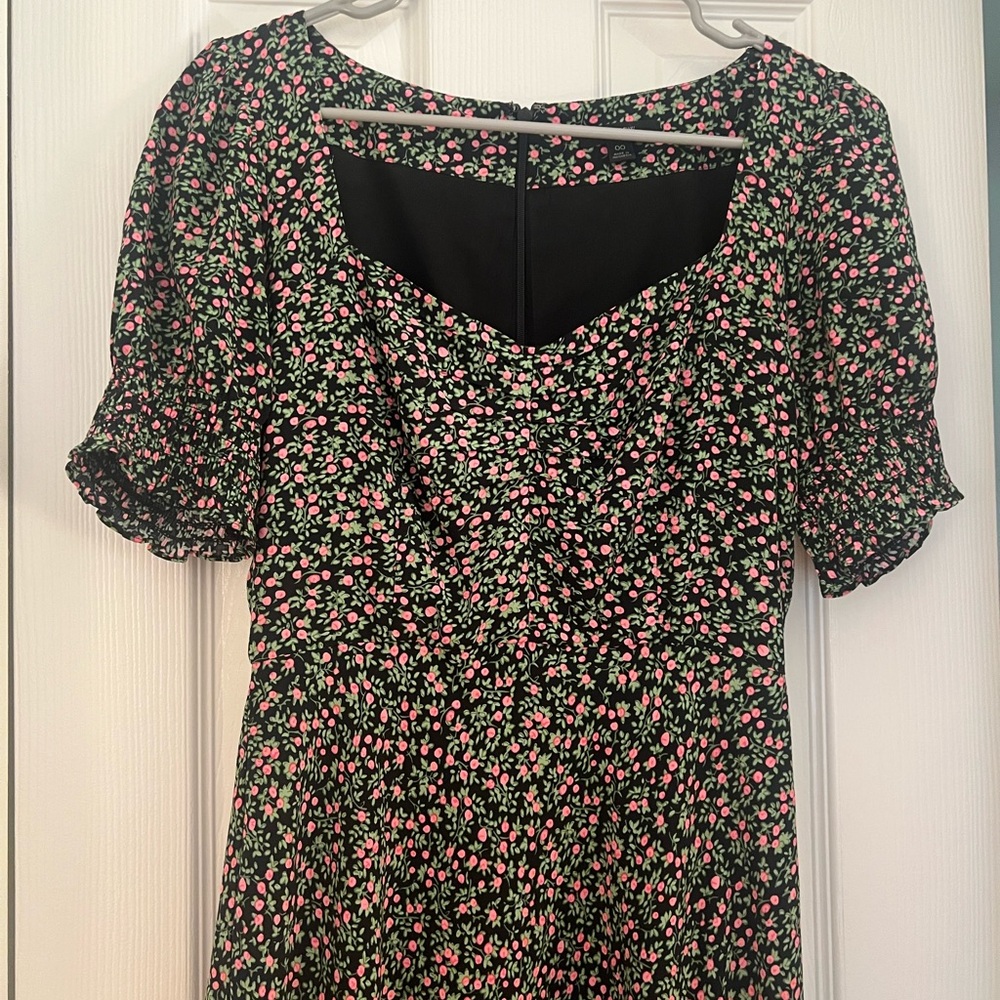 Jcrew Floral Puff Sleeve Midi Dress